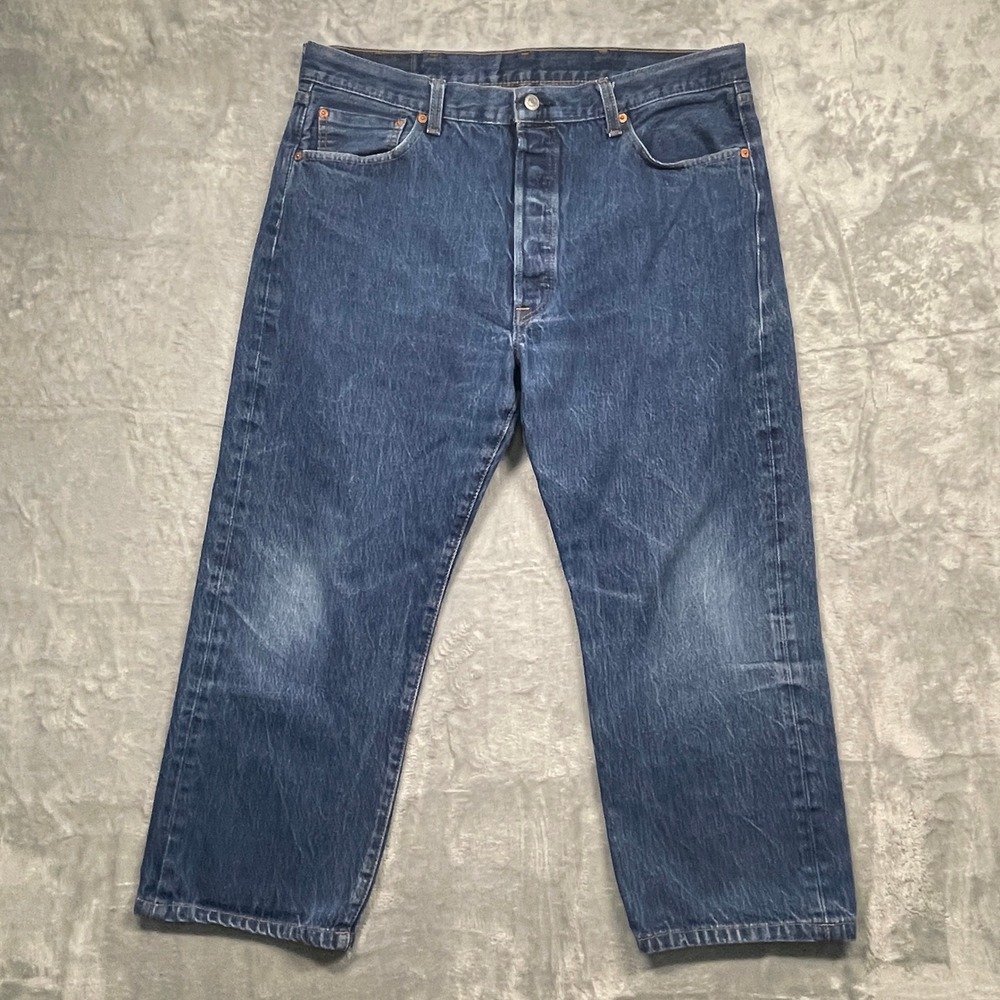 Levi's 501 Original Fit Jeans Mens 38x 24 Inseam Blue Medium Wash Button Fly